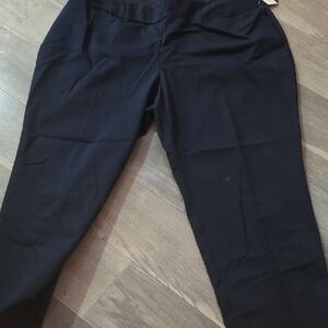 Bespoke Navy Blue Straight Leg Pants